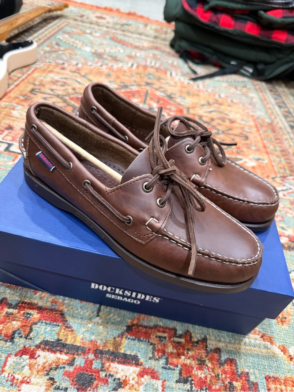 Sebago Docksides Portland Waxed Leather Boat Shoes